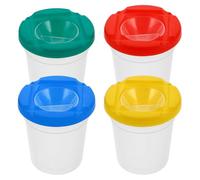 CLISPEED 4 Vasos para Lavado de Pinceles Giratorios, Cubo Transparente para Limpieza de Pintura al Óleo y Acrílico, Accesorio Portátil para Arte Infantil Colores Color Color Aleatorio