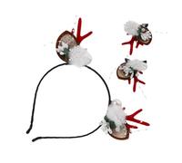 CLISPEED 4piezas Accesorios Cabello Navideños Diademas Con Astas De Reno Pasadores De Pelo De Copo Cuerno De Ciervo Para Fiestas De Navidad y Fotos De Vacaciones
