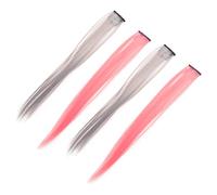 CLISPEED 4piezas Extensiones Cabello Niña Cortas Postizo Fiesta Diario Alta Temperatura Suave