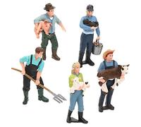 CLISPEED 5 Piezas Figuras de Granja Miniatura de Granjeros Simulados para Decoración de Tartas y Educativos Juguetes de Realista para Accesorios de Mesa