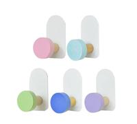 CLISPEED 5 Piezas Gancho de Pared sin Perforaciones Perchero Infantil de Madera Maciza y Metal para Cinturones y Bufandas, Fácil de Instalar, Cocinas y Pasillos Estilo Varios estilos