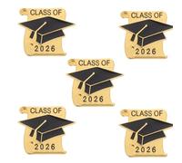 CLISPEED 5 Piezas Pin de Graduación 2026 en Aleación de Zinc Diseño Decorativo Clásico y Accesorio Versátil para Ceremonias y Recuerdos Escolares