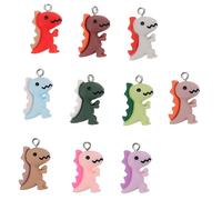 CLISPEED 50 Piezas Colgante De Dinosaurio Colorido Abalorios De Dinosaurios Accesorios De Joyería Para Manualidades Como Decoración Colgante Para Crear Pendientes o Keychains