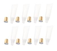 CLISPEED 50 Piezas Tubos para Bálsamo Labial Rellenables con Tapa Dorada Envases Transparentes Vacíos para Brillo de Labios Accesorios Prácticos para Viaje y Diario