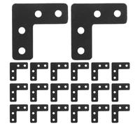 CLISPEED 50 Unidades Conectores de Ángulo en Forma de L para Laminado y Tablero Aglomerado, Acero Laminado en Frío Negro Capacidad de Carga Fiable, Incluye Tornillos Autorroscantes para Uso
