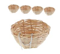 CLISPEED 5piezas Nidos De Bambú para Pájaros Tejidos Mano con Gancho Nidos De Cría para Cacatúas y Loros Casetas De Descanso para Jaulas De Pájaros