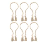 CLISPEED 6 Alzapaños Prácticos y Fáciles de Usar Estilo Rural para Cortinas de Cuerda de Algodón Beige para Oficina o Tienda