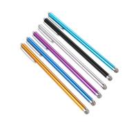 CLISPEED 6 lápices capacitivos para tableta, lápiz capacitivo de superficie lisa, tacto cómodo, aleación de aluminio, cuerpo de fibra, punta de bolígrafo de colores mezclados para dibujar en pantalla