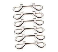CLISPEED 6 Piezas Ganchos Dobles para Correas de Perros de Aleación de Zinc Resistentes y Duraderos Clips para Collares y Accesorios de Color Plateado Multifuncional para Mascotas y