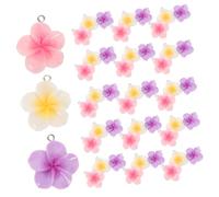 CLISPEED 60 Colgantes De Resina De Plumeria Coloridos De Resina Mini 3D Para Llavero De Plástico