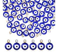 CLISPEED 60 piezas Abalorios Ojo Turco Azul Colgantes para Pulseras y Collares DIY Joyería Resistente Desvanecimiento Completo para Manualidades