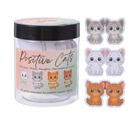 CLISPEED 60 Tarjetas de Afirmaciones Motivacionales para Mujeres Temática de Gatos, Frasco Portátil Frases Positivas y Emotivas, Adecuado para Apoyo Emocional, Decoración y Obsequio