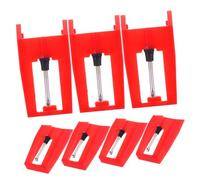 CLISPEED 7 Piezas Agujas Reemplazo Tocadiscos Rojo Piezoeléctrico Compatible Fonógrafo Estabilidad Señal Protección Vinilo Fácil Instalación