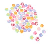 CLISPEED 70 Piezas Adornos para Zapatos Huella de Gato Resina Multicolor Beige Rosa Azul Amarillo Fucsia Verde Morado Accesorios Decorativos DIY para Botas Sandalias y Tenis