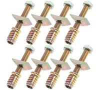 CLISPEED 8 juegos Kit de Herrajes de Repuesto para Cama y Cuna de Conectores de Tornillo de Hierro Resistente de Recambio para Estructura de Somier y Muebles Fijación Estable y