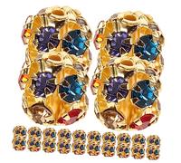 CLISPEED 90 Piezas Cuentas Sueltas de Strass Doradas para Manualidades Joyería Pulseras Collares Accesorios Diy Resistentes y Portátiles