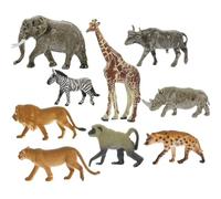 CLISPEED 9piezas Adornos De Modelos Animales Figuras De Leones y Jirafas Juguetes Didácticos para Decoración De Hogar Modelo Cognitivo De Animales Exquisitos