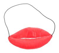 CLISPEED Accesorio de Broma Labios Grandes Rojos Cuerda Negra, Boca de Cosplay Divertida para Padrinos en Bodas, Suministros para Fiestas y Entretenimiento Interactivo