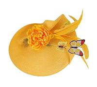 CLISPEED Accesorios Cabello Sombrero de Copa de Paja para Mujer Tocado para Fiesta de Té y Banquete Diadema de Exagerada para Eventos Especiales