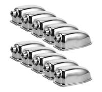 CLISPEED Accesorios de Batería 10 Piezas Orejetas de Metal para Soportes de Tom y Caja, Ganchos de Garra de Hierro Plateado para Uso en Conciertos y Ensayos