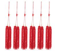 CLISPEED Accesorios de Borla Colgante para Espada China, 6 Unidades en Rojo, Adornos Duraderos para Práctica y Competición de Tai Chi