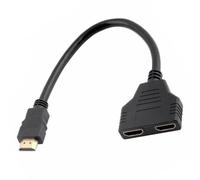 CLISPEED Adaptador Divisor de Vídeo de Alta Definición Entrada Salidas Cable Adaptador Doble para Duplicar Pantalla Lcd LED Full HD con Conector Chapado y Transmisión Estable