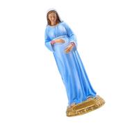 CLISPEED Adorno Católico de Resina Virgen María Embarazada Estatua Decorativa para Escritorio Figura Religiosa Artesanal para Hogar Oficina y Obsequio 1 Pieza