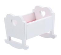 CLISPEED Adornos De Cuna De Madera Casa De Muñecas Cuna Mini Manualidades De Casa Modelo Cuna para Muñeca Mini Cama Bebés Mini Cuna De Juguete Vivero Cuna De Muñeca Paño Blanco