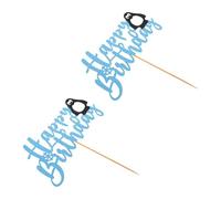 CLISPEED Adornos para Pasteles de Pingüino 2 Piezas Palillos para Tartas Hechos a Mano Suministros para Fiestas de Cumpleaños Decoraciones para Postres Accesorios para Fotos de Fiesta
