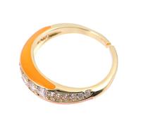 CLISPEED Anillo Ajustable de Cobre con Acabado Diseño Abierto Delicado Anillo de Dedo para Mujer Joyería de Moda para Fiestas y Uso Diario