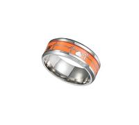 CLISPEED Anillo de Pareja Noctilucente Electrocardiografía Unisex Acero Inoxidable Diseño Elegante 7 para Ceremonias