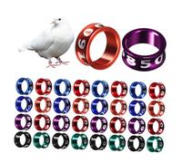 CLISPEED Anillos para Patas De Aves Metálicos Numerados, Cierre Completo, Tamaño 8.0, Colores Aleatorios Brillantes, 50 Unidades, Identificadores para y Loros