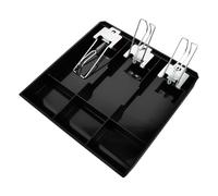 CLISPEED Bandeja 3 Compartimentos para Cajón Registradora, Clip Metálico, Color Negro, Organizador de Dinero para Tiendas, Supermercados y Oficina