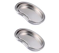 CLISPEED Bandeja de Instrumental Médico de Acero Inoxidable 201 Juego de 6 Piezas 2 Tamaños Pequeños Medianos y Grandes Bandejas para Experimentos y Laboratorio Aptas para