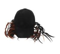 CLISPEED Baseball Cap With Natural Short Curly Bob Wig For Women Synthetic Hairpiece Hat Wig Attached Fashionable Sun Protection Outdoor Use