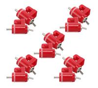 CLISPEED Bebederos Automáticos de Pezones para Pollos y Aves de Corral, 10 Piezas, Acero Inoxidable, Cabeza Roja, Equipo para Beber Agua Resistente al Sol para Granjas Exteriores