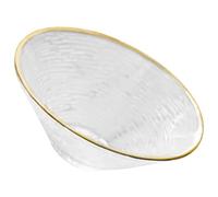 CLISPEED Bol de Cristal para Ensaladas Pequeño con Dorado Tazón Multiuso para Frutas y Postres Resistente y Seguro para Fiestas y Uso Doméstico