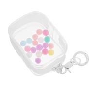CLISPEED Bolsa Transparente para Exhibición y Almacenamiento de Mini Figuras con Cierre Doble y Llavero Pompón Organizador Portátil Multiusos para Muñecas y Coleccionables