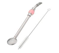 CLISPEED Bombillas para Mate Argentino de Acero Inoxidable 2 Piezas con Filtro para Beber y Cepillo de Limpieza Reutilizables para Yerba Mate