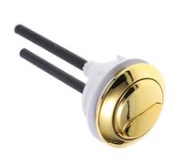 CLISPEED Botones del Tanque del Inodoro de Doble Descarga, Repuesto Redondo Universal con Varilla Extra Larga cortable, ABS Dorado, para Uso Familiar y hotelero, fácil Color Aleatorio