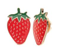 CLISPEED Broche de Fresa de Aleación 2 Piezas, Pin de Solapa para Mujer, Accesorio Decorativo para Ropa, Bolsos y Vestidos, Diseño Delicado y Moderno, Adecuado para Regalos y Ocasiones