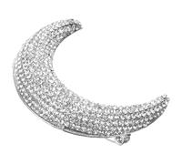 CLISPEED Broche de Luna Plateado Gemas de Imitación, Alfiler de Metal para Ropa Mujer, Decoración Elegante para Bufandas, Sombreros y Chaquetas, Accesorio Decorativo Resistente y Seguro