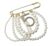 CLISPEED Broche de Perlas Elegante con Diseño Multilayer Pin Grande de Resistente para Fiestas y Accesorio Femenino para Vestidos y Mantillas