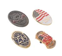 CLISPEED Broches Patrióticos Bandera de Estados Unidos 4 Piezas Pines Conmemorativos para Veteranos y Día de la Independencia Accesorios para Sombreros Mochilas y Ropa Recuerdo 250