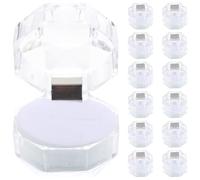 CLISPEED Caja De Anillo Transparente Octogonal Acrílica Tapa, Paquete 20 Unidades, Porta Anillos De Boda Para Compromisos y Despedidas De Soltera, Organizada Para Joyería Pequeña