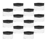 CLISPEED Caja de Exhibición de Minerales Transparente Cuadrada 56x42x33 Mm, Set de 12 Vitrinas Organizadoras de Plástico para Almacenamiento y Presentación de Muestras y Joyas Pequeñas