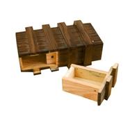 CLISPEED Caja de Madera Grande Cajón Secreto y Triple Mecanismo de Bloqueo, Juguete Educativo Seguro y Rompecabezas Inteligente de 16x8,5x5,5 Cm para Ocultar Objetos