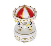 CLISPEED Caja de Música de Carrusel Navideño Música Mecánica a Cuerda Caja Musical Compacta Blanca Modelo 1 Adorno Artesanal para Cumpleaños y Decoración del Hogar