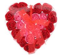 CLISPEED Caja de Obsequio de Flores de Jabón Artificiales Flor de Jabón Falsa para Decoración de Boda Obsequio Día Madre Exquisito Adorno Floral Delicado