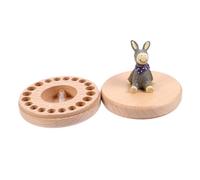 CLISPEED Caja de Recuerdos para Dientes de Leche de Madera de Haya Organizador con Registro de Fechas Contenedor para Colección Infantil Regalo